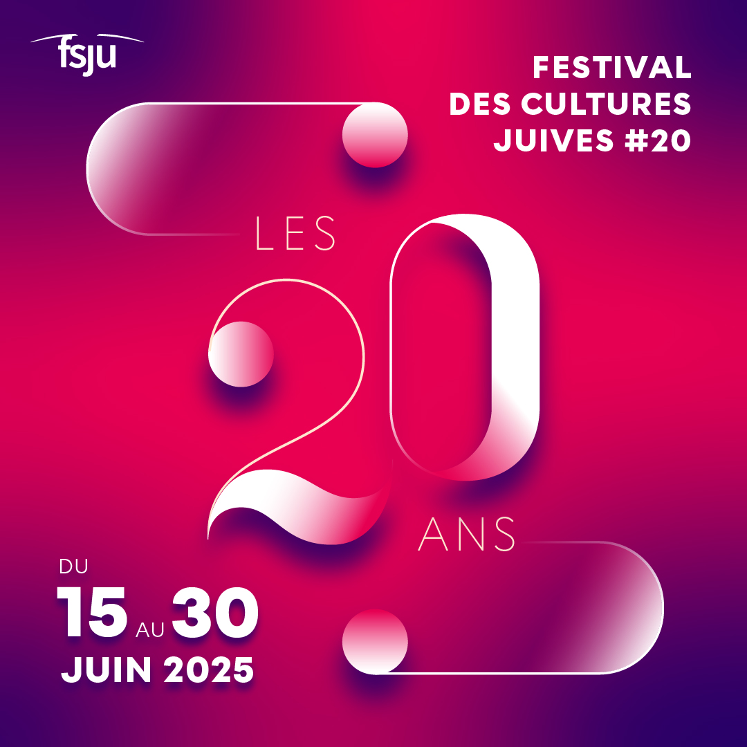 SAVE THE DATE 📅
Le Festival des Cultures Juives revient cette année pour une nouvelle édition très spéciale : Les 20 ans du festival ! 🎂
Venez fêter avec nous le 20ème anniversaire du festival en réservant dès maintenant vos places juste ici : festivaldesculturesjuives.org