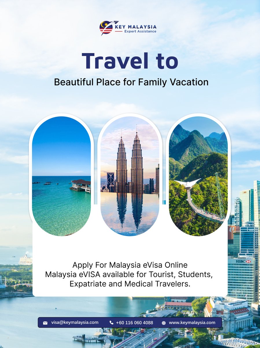 keymalaysias's tweet photo. If you’re a tourist, student, medical traveler, or expatriate, Key Malaysia simplifies the visa process with expert assistance and online application support

Apply Via
🌐 https://t.co/BtrJZdMPr8
📩 visa@keymalaysia.com

#MalaysiaeVisa #TravelMalaysia #FamilyVacation #ExploreAsia https://t.co/AifvbKC3Jq