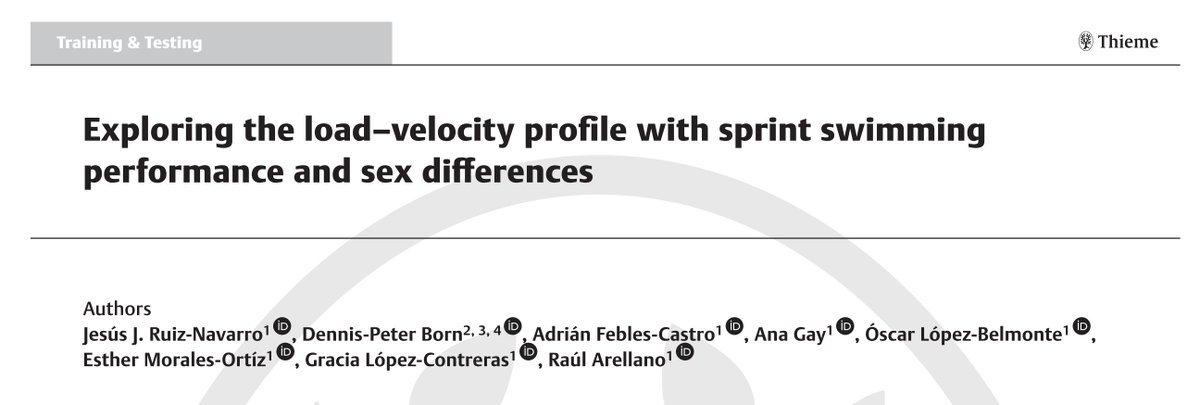 🔬Just Published‼️

🎯Do you want to know more in depth about the relationship between load-velocity🏋🏻‍♂️ profile and performance🏊🏼‍♂️? or how kinematics across tests are related🧪?

🚀 Don’t miss our latest publication, now available🌍!

#AquaticsLabTeam

thieme-connect.com/products/ejour…