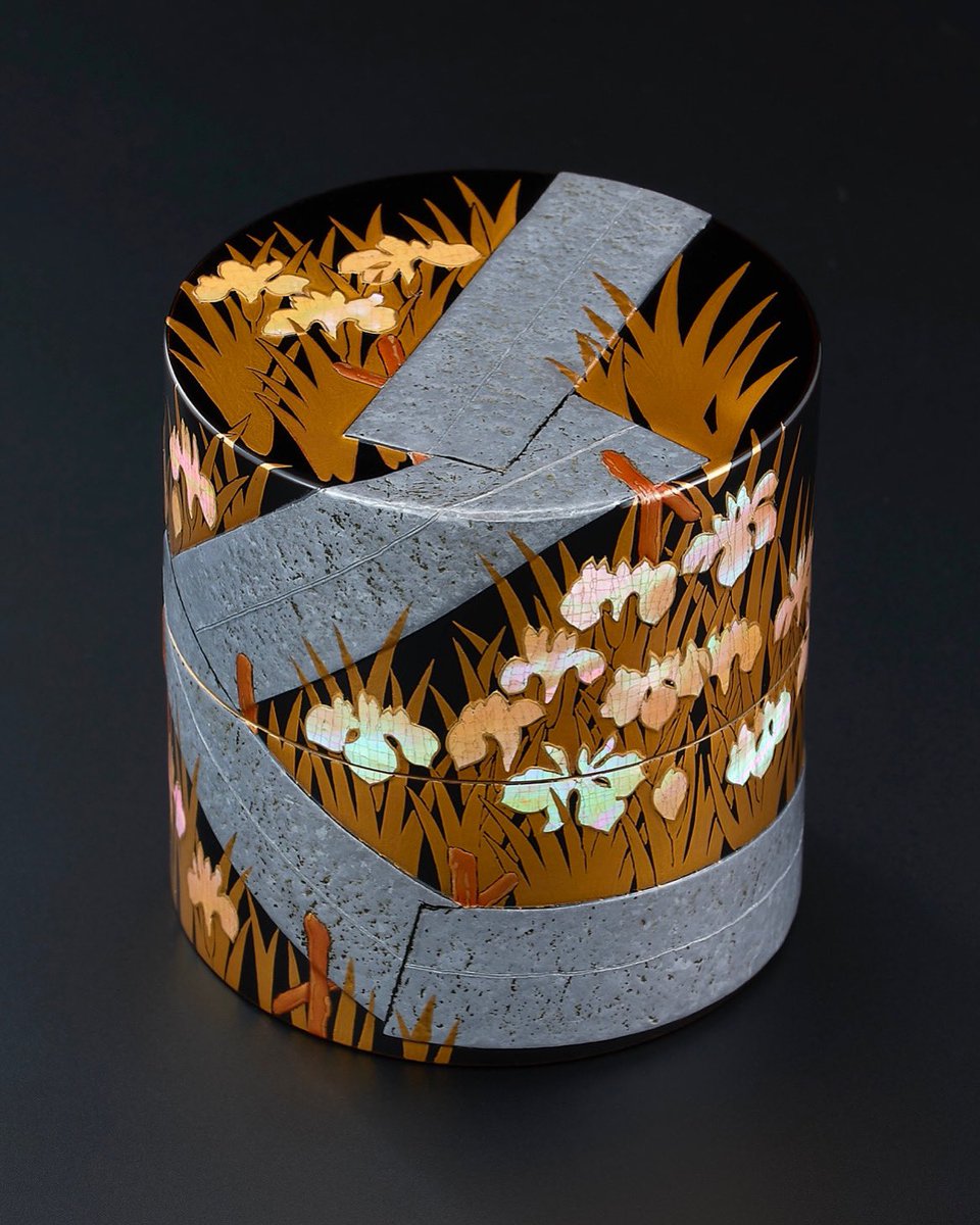 茶平一斎 芽張柳 縁高 共箱 輪島塗 茶道具 茶平一斎 芽張柳 縁高 共箱