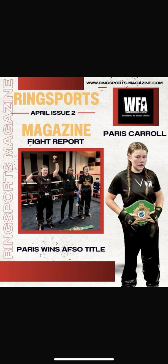 Well done to Paris, who won the AFSO 61kg Junior Area Kickboxing title 🥊