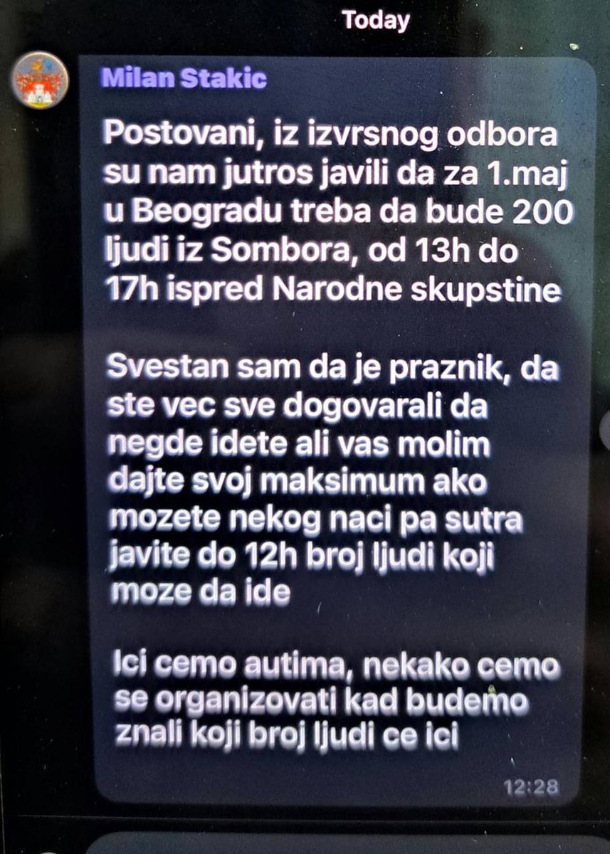 Žvalavi Monstrum organizuje kontramiting 1.maja ispred Skupštine bez ikakve najave, u tajnosti, ucenjuju, vrše bukvalno represiju nad ljudima po Srbiji da bi verovatno prosuli priču kako se narod spontano okupio, a ustvari cvika od svakog većeg skupa jer zna da je kraj blizu