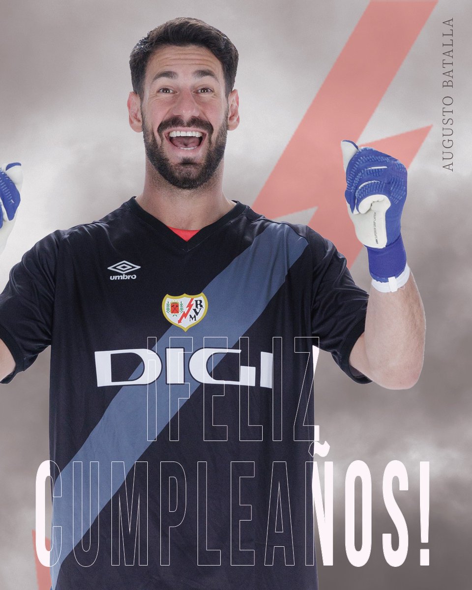 Rayo Vallecano (@rayovallecano) on Twitter photo ๐ Hoy cumple aรฑos nuestro guardiรกn bajo palos ๐งข
ยกFelicidades, <a href="/AbatallaOK/">Augusto Batalla</a>! ๐ ๐ Hoy cumple aรฑos nuestro guardiรกn bajo palos ๐งข
ยกFelicidades, <a href="/AbatallaOK/">Augusto Batalla</a>! ๐