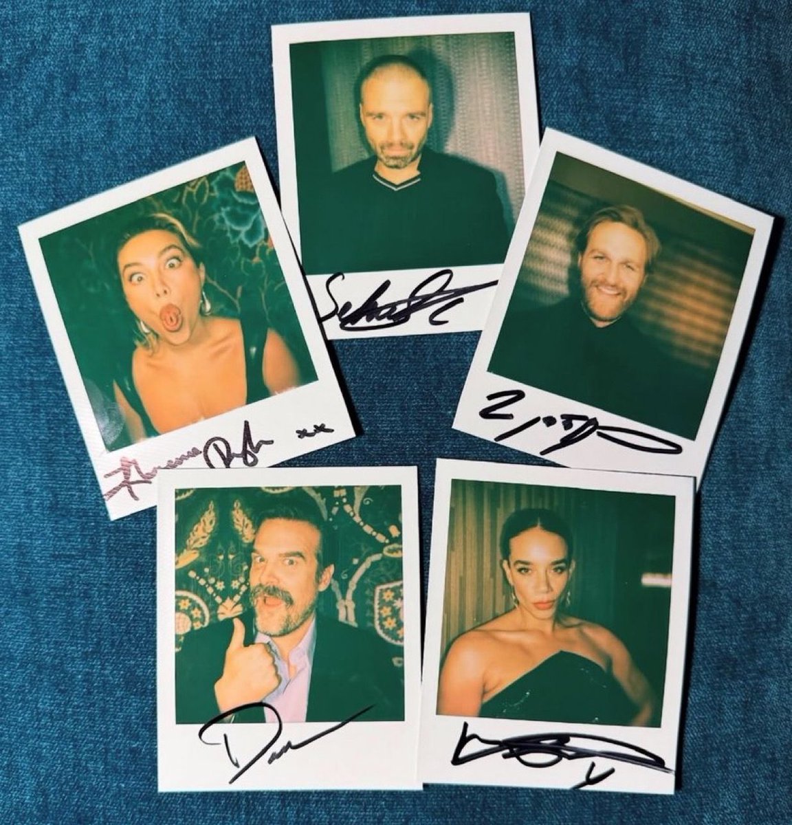 The cast of ‘Thunderbolts’ took some cool polaroids for ‘Jimmy Kimmel Live.’ 📷✨