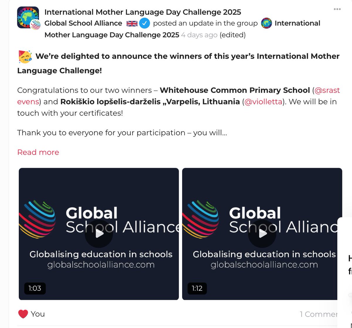 whcps's tweet photo. We’re really proud that we are joint winners of the @GSchoolAlliance Calligrams competition in celebration of International Mother Language Day. Thank you for the congratulatory video - we look forward to receiving our special certificate. #WHClanguages #WHCInternational https://t.co/ecnBelq2RJ