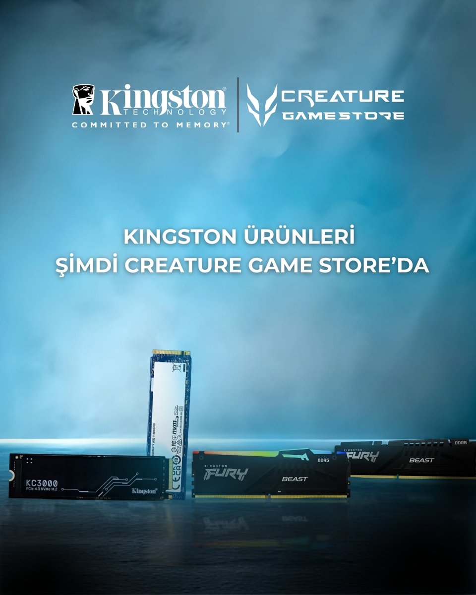 Kingston ürünleri artık Creature Game Store'da!

🔧 Performansın adı olan Kingston SSD ve RAM modelleri, şimdi stoklarımızda!

✔️ NVMe SSD
✔️ DDR4 &amp; DDR5 RAM
✔️ FURY BEAST serisi

🛒 Hemen incele: crtgamestore.com

#Kingston #CreatureGameStore #GamingGear #NVMeSSD #DDR5