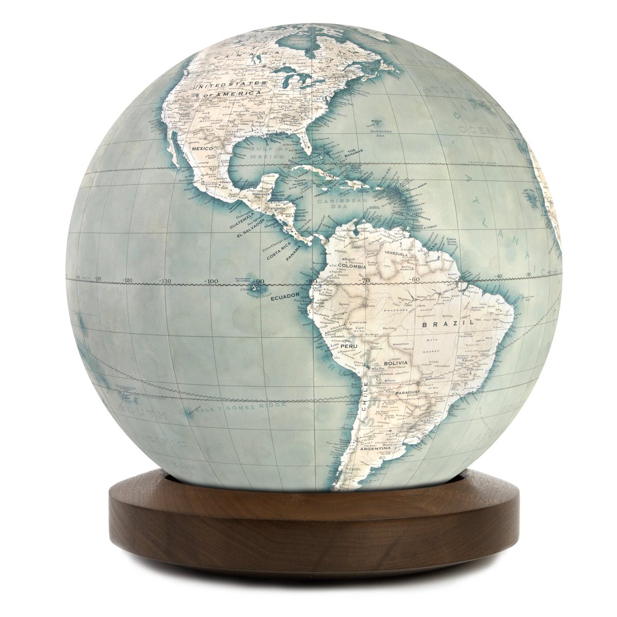 globemakers's tweet image. Sea Green colouring on 36cm diameter with examples of added personalisation.

bellerbyandco.com/product/36cm-d… #maps #globemaker #worldglobe