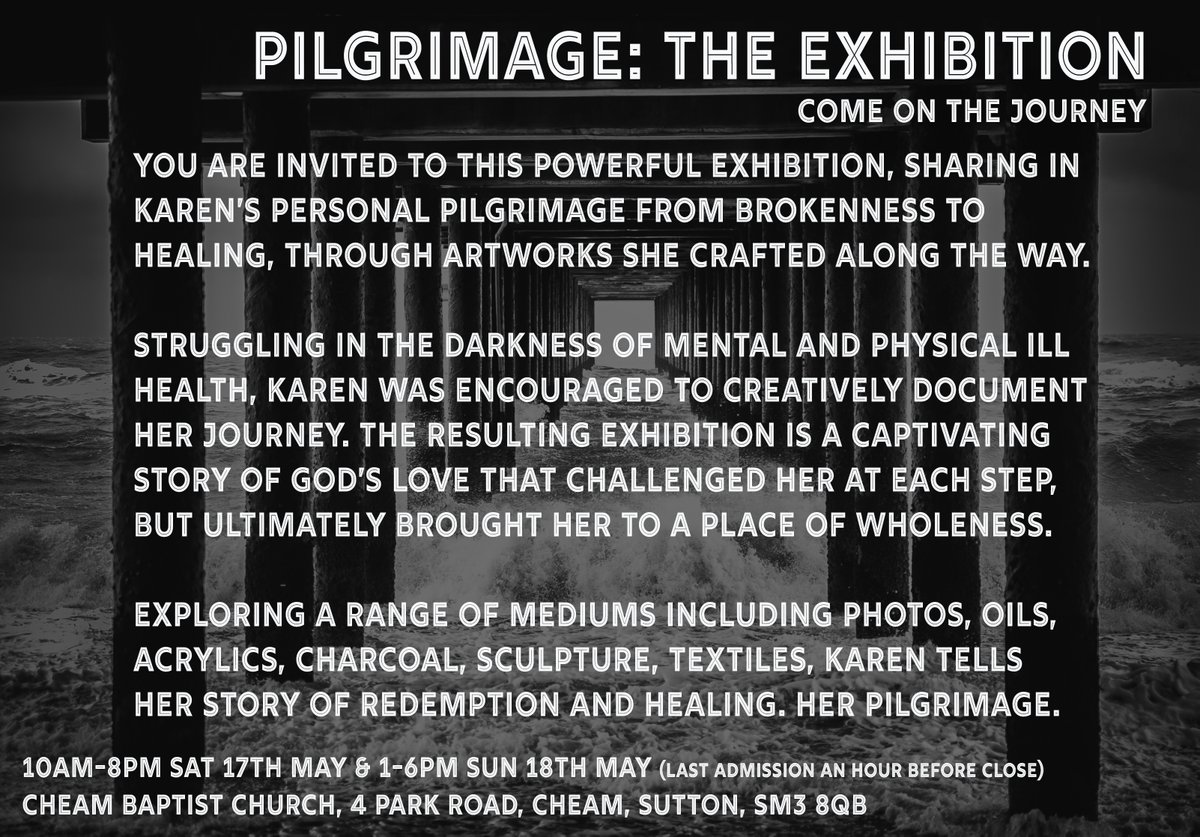 We hope you can join us in a couple of weeks time for this insightful and moving exhibition showing a journey of healing through mental and physical ill health. Please share with anyone who might find this helpful. ❤️