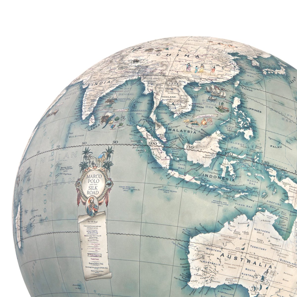 globemakers's tweet image. Sea Green colouring on 36cm diameter with examples of added personalisation.

bellerbyandco.com/product/36cm-d… #maps #globemaker #worldglobe