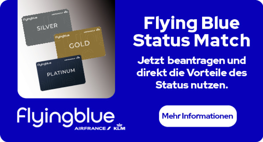 Status Match bei @FlyingBlue: Im Treueprogramm von #AirFrance und #KLM können Kunden ein Status Match beantragen und direkt in den Flying Blue Silver-, Gold- oder Platinum-Status aufsteigen: bit.ly/AFKLPresse
