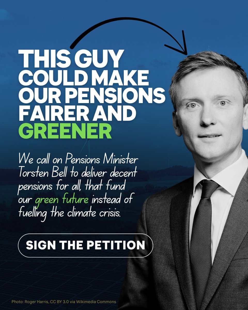 The biggest review of the pensions system in a generation is underway.
We're calling for:
💷 Decent pensions for all
☀️ A just transition to a thriving low-carbon economy
🚫 A phase-out of funding for fossil fuels, deforestation &amp; other harmful industries

to.350.org/pensions
