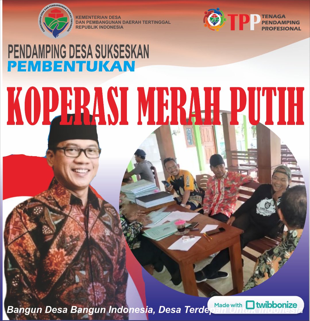 BUtomoSPd1's tweet photo. *#TPPBersamaMenteriDesa*

Musdesus pembentukan koperasi merah putih

*#TPPBersamaMenteriDesa*

@prabowo
@YandriSusanto27
@ArizaPatria
@taufikmadjid71
@kemendespdt
@bpsdmkemendesa https://t.co/wedIAieq3T