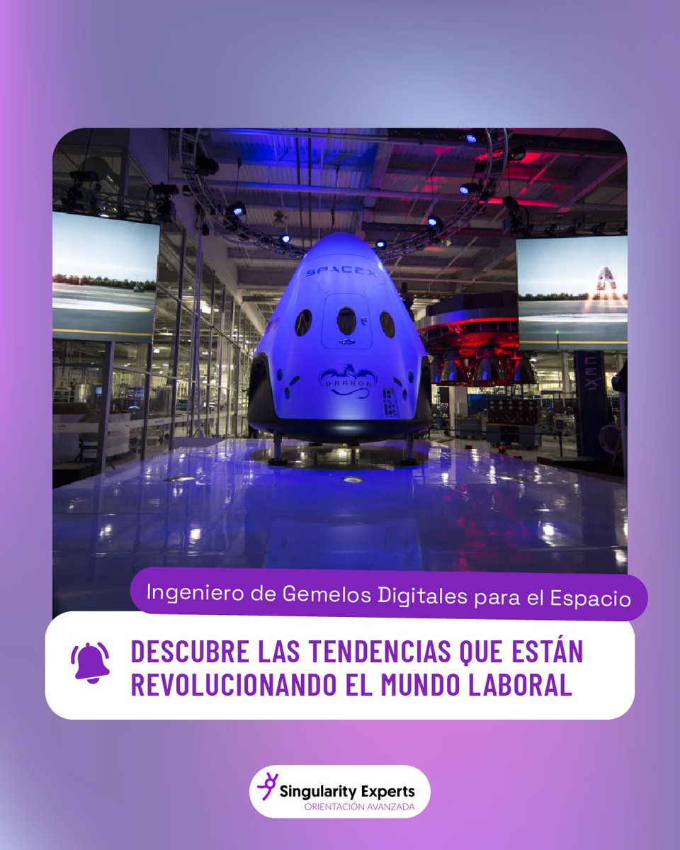 🌌 La exploración espacial entra en una nueva era gracias a los gemelos digitales. 🚀

Los gemelos digitales permiten crear réplicas virtuales de satélites y otros sistemas para simular y optimizar su funcionamiento en el espacio. 

🎯 ¿Te gustaría especializarte en este campo?