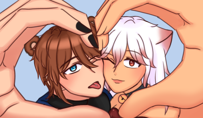 me 🐱and🐻💕
art:<a href="/akikenji_/">Aki 🐻🍂 ENG/MY</a> 
#art