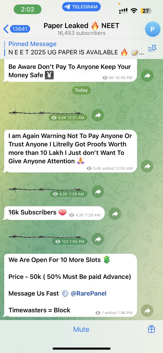 Divukataria's tweet photo. This is not just about a leak — it’s about the dreams of 20 lakh+ students!

Immediate investigation
Ban &amp; arrest culprits
Ensure FAIR and SECURE exams
India's students deserve transparency, not trauma. 🙏
#NEET2025 #NEETLeak #JusticeForNEETAspirants #FairNEET2025 https://t.co/oR06ioHTrw