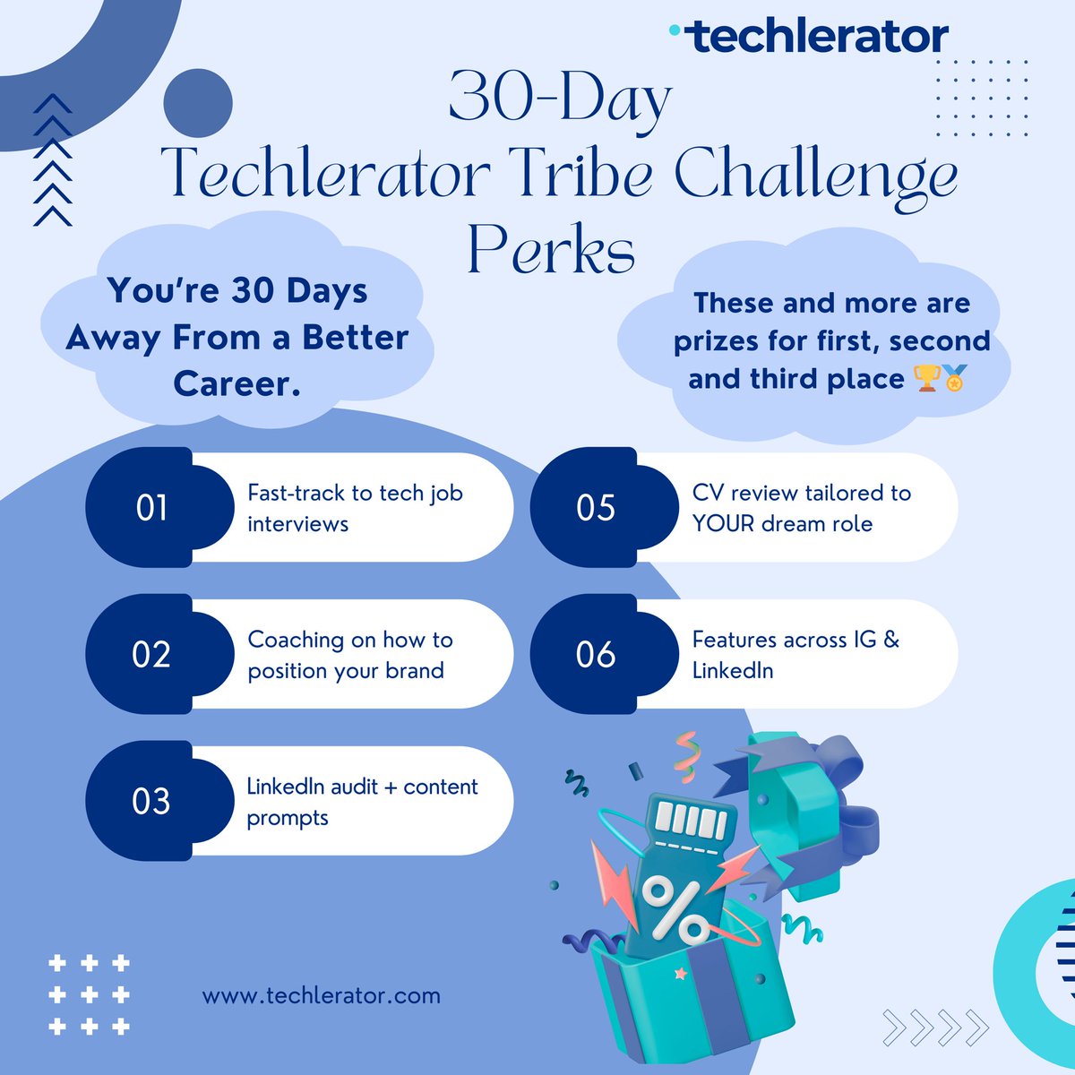 techlerator's tweet image. Hey hey, we have this 30-day techlerator tribe challenge in our community, if you’re a tech enthusiast and would love to join, here’s a link to join
login.circle.so/sign_up?reques…