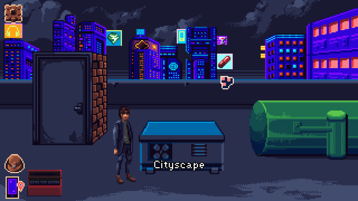 Cosmic_Void_'s tweet photo. Hey all, Neon Hearts City, my fully-voiced cyberpunk-themed point and click adventure, is coming out in 2 weeks!! 🥳

#indiegame #indiedev #adventuregame #pointandclick https://t.co/GzAU5PzGXr