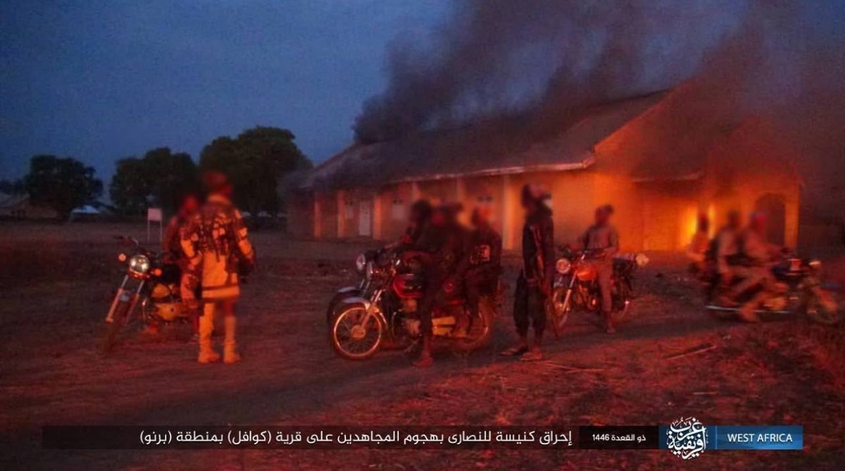 Islamists launched an attack on a group of Christians gathered to mourn and bury a loved one in Borno. They killed 20 of them and burnt down a church.
Save for the fact that the Islamic State fighters posted what they did, the Nigerian government and mainstream media are saying