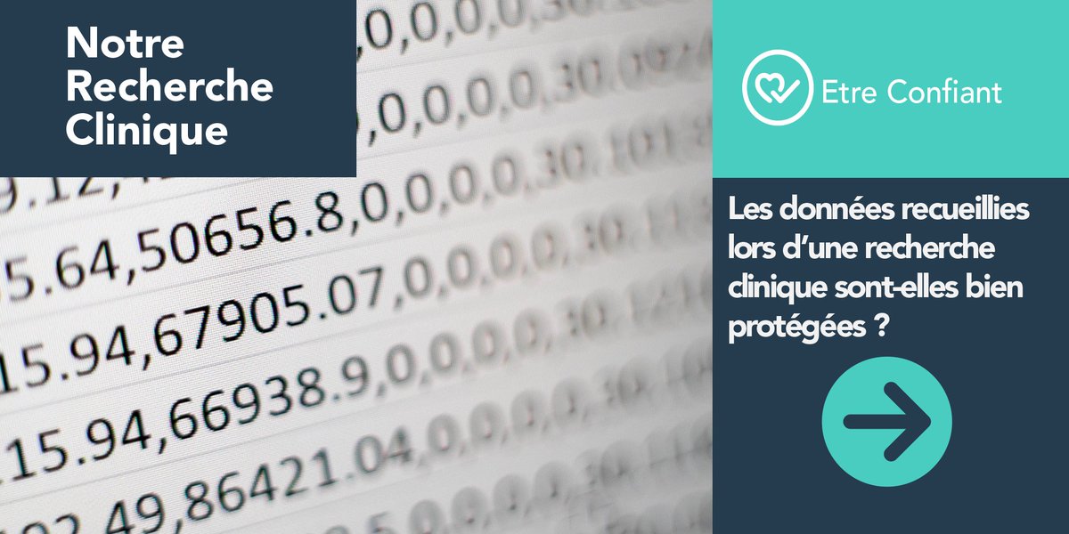 Recherche Clinique (@notre_recherche) on Twitter photo Les données recueillies lors d’une recherche clinique sont des données de santé particulièrement bien encadrées par la règlementation 🇫🇷 et 🇪🇺 afin de garantir la confidentialité et le respect de la vie privée des personnes
En savoir plus 👉 notre-recherche-clinique.fr/etreconfiant/l… Les données recueillies lors d’une recherche clinique sont des données de santé particulièrement bien encadrées par la règlementation 🇫🇷 et 🇪🇺 afin de garantir la confidentialité et le respect de la vie privée des personnes
En savoir plus 👉 notre-recherche-clinique.fr/etreconfiant/l…