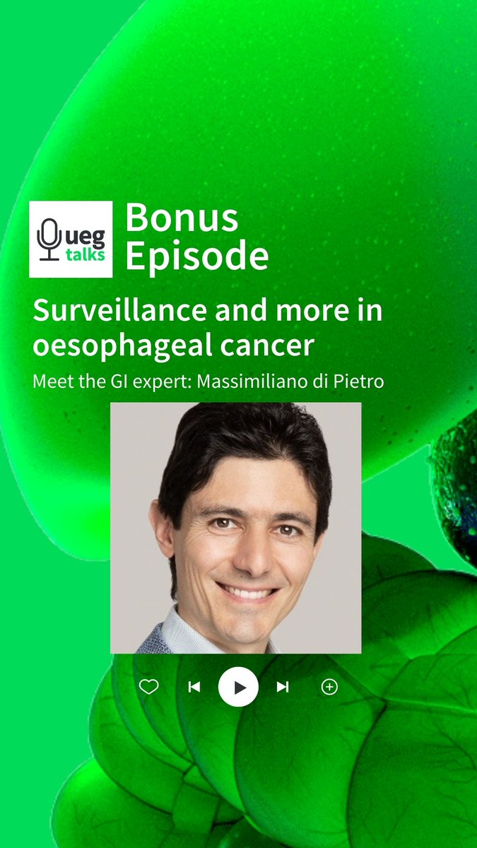 my_UEG (@my_ueg) on Twitter photo New UEG Talks podcast Bonus episode 🎙️
Hosted by <a href="/pradeepmundre/">Pradeep Mundre</a>, this bonus episode, together with our previously released two-part series on oesophageal cancer (featuring <a href="/massi_dipietro/">Massimiliano di Pietro</a>), covers everything you need to know about the disease.
🔗 bit.ly/3Yh5t9F New UEG Talks podcast Bonus episode 🎙️
Hosted by <a href="/pradeepmundre/">Pradeep Mundre</a>, this bonus episode, together with our previously released two-part series on oesophageal cancer (featuring <a href="/massi_dipietro/">Massimiliano di Pietro</a>), covers everything you need to know about the disease.
🔗 bit.ly/3Yh5t9F