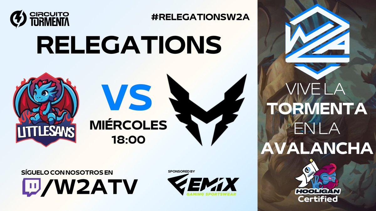 W2A TV (@w2avalanche) on Twitter photo EN NUESTRA CASA NO ACABA EL SPLIT!!!
Esta tarde tenemos cita pendiente de relegations.
Formatín de BO3 para abrir boca en el camino de la Liga Nexo mas competitiva del año!
<a href="/LittleSansTeam/">LittleSans</a> 🆚 <a href="/MelillaTitans/">Melilla Titans</a>
18:00
Como en casa en ningún sitio
👇/W2ATV👇 EN NUESTRA CASA NO ACABA EL SPLIT!!!
Esta tarde tenemos cita pendiente de relegations.
Formatín de BO3 para abrir boca en el camino de la Liga Nexo mas competitiva del año!
<a href="/LittleSansTeam/">LittleSans</a> 🆚 <a href="/MelillaTitans/">Melilla Titans</a>
18:00
Como en casa en ningún sitio
👇/W2ATV👇