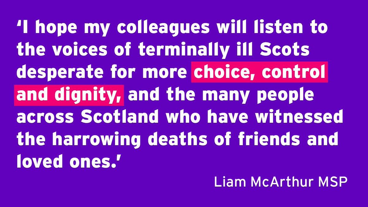 NEWS: Scottish Assisted Dying Bill to be voted on by MSPs next month, following “detailed and constructive” Committee report.

Bill taker Liam McArthur MSP has urged his colleagues to “listen to the voices of terminally ill Scots desperate for more choice” 🧵