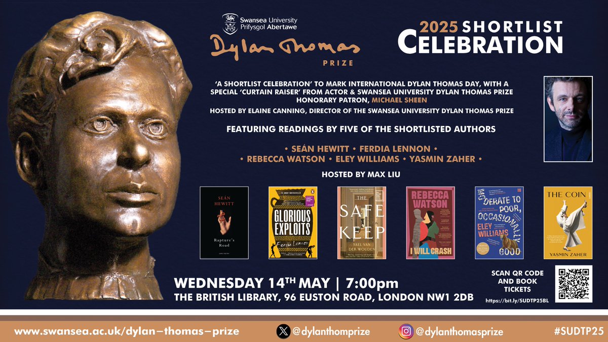 dylanthomprize (@dylanthomprize) on Twitter photo We are thrilled that our prize patron, the wonderful, and great <a href="/michaelsheen/">michael sheen 💙</a>, will help us celebrate 20 years of the prize and this year's incredible shortlist at the <a href="/britishlibrary/">British Library</a> on 14th May (the night before we crown this year's winner!)
Tickets: bit.ly/SUDTP25BL We are thrilled that our prize patron, the wonderful, and great <a href="/michaelsheen/">michael sheen 💙</a>, will help us celebrate 20 years of the prize and this year's incredible shortlist at the <a href="/britishlibrary/">British Library</a> on 14th May (the night before we crown this year's winner!)
Tickets: bit.ly/SUDTP25BL