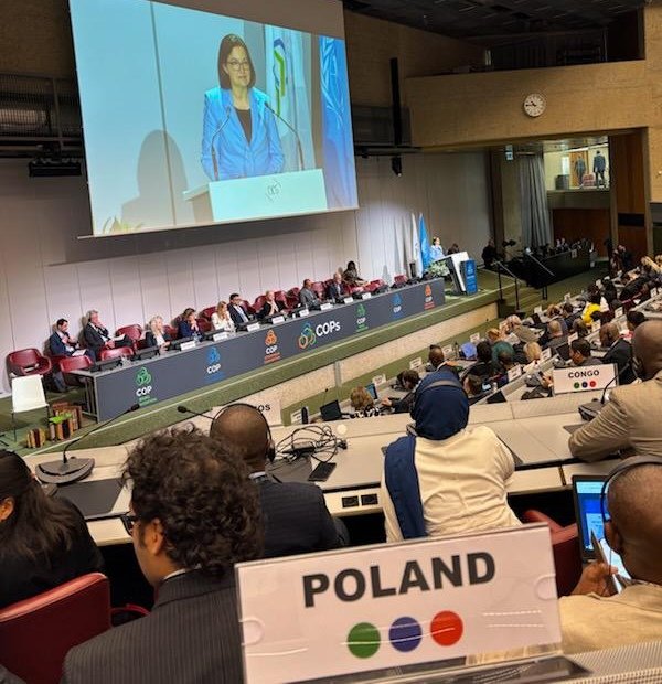 anitasowinska's tweet photo. 28 kwietnia br. w Genewie rozpoczął się #brsCOPs. Przed nami blisko dwa tygodnie obrad trzech Konwencji: Bazylejskiej (której przewodniczę), Sztokholmskiej i Rotterdamskiej. Temat przewodni: #makevisibletheinvisible. Cel: rzetelne zarządzanie chemikaliami i odpadami. https://t.co/OMmFDuo3Li