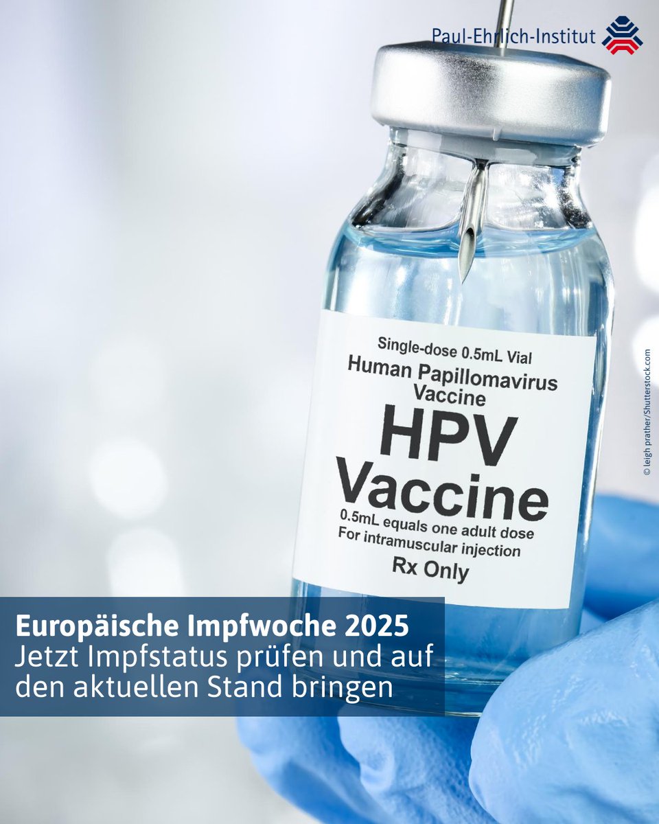 Impfstoffe gegen HPV (humane Papillomaviren) schützen vor den häufigsten HP-Viren, die u. a. Gebärmutterhalskrebs verursachen können. 
Mehr über die #EuropäischeImpfwoche und die in Deutschland zugelassenen HPV-Impfstoffe erfahren 👉 pei.de/DE/newsroom/hp…