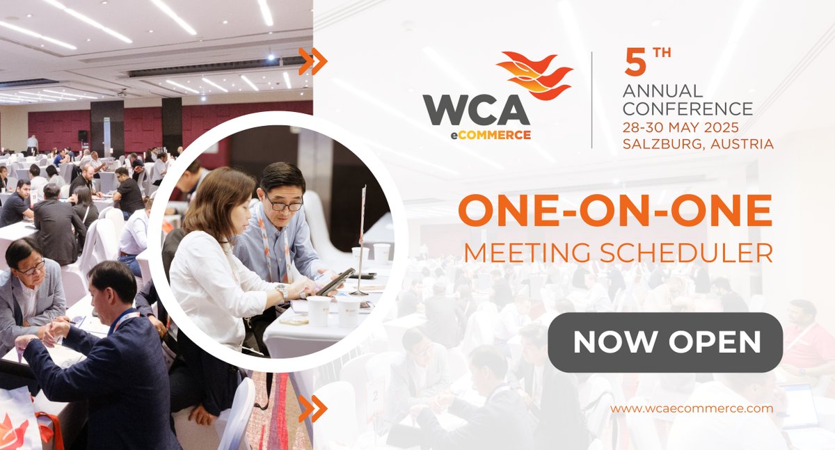 The one-on-one meeting scheduler for the 5th Annual WCA eCommerce Conference is now OPEN!

You can now schedule appointments  through the WCAworld Events app. 

Get the app:
iOS: ow.ly/6f1o50VISH0
Android: ow.ly/uZCZ50VISGV

#WCAeCommerce