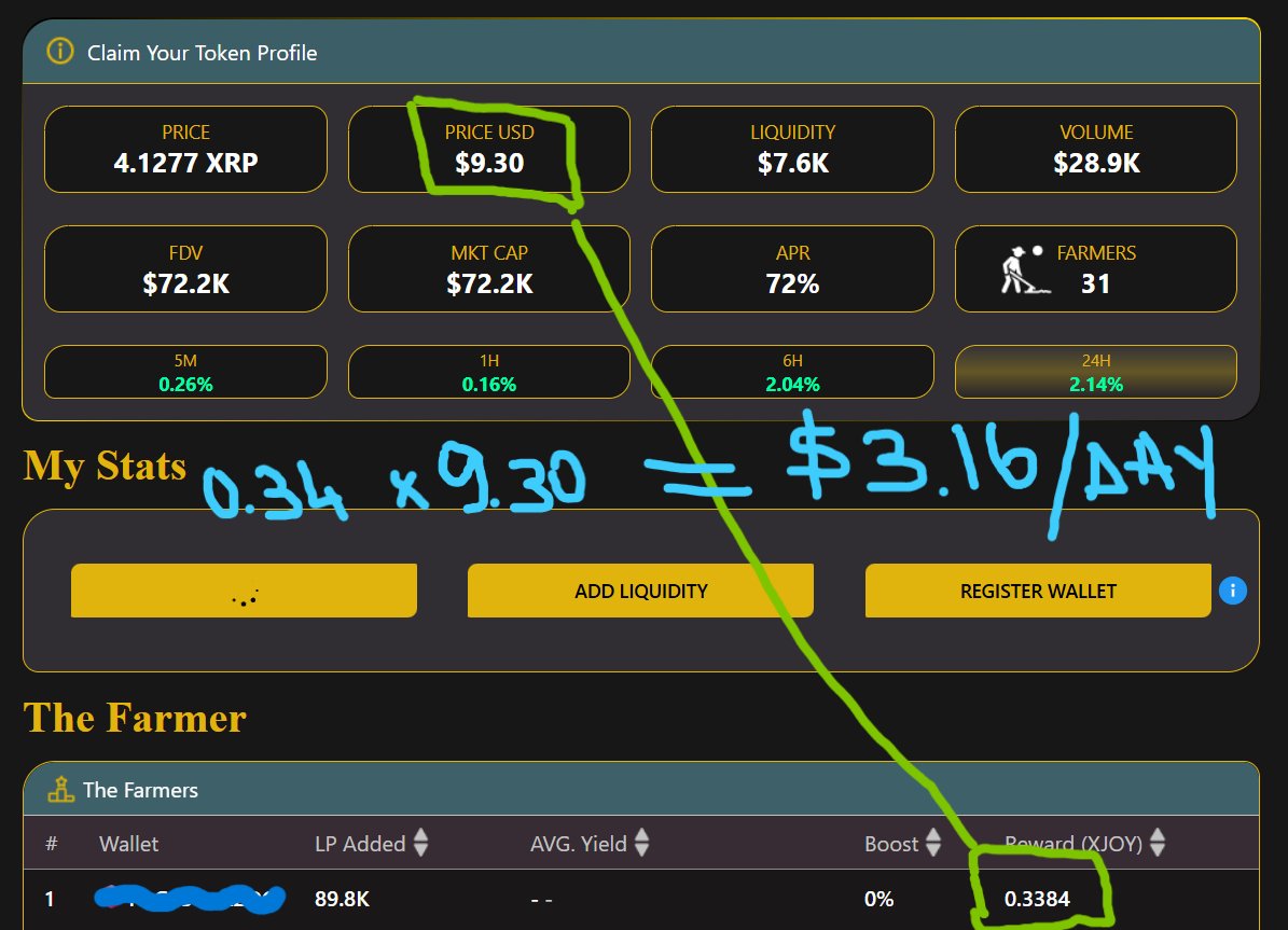 🌱 This is Farming done right. 🌱 $XJOY
Providing liquidity in a well-structured MainPool doesn’t just support the community—it rewards you too.

💰 who is this guy?? $3.16 from L2r since Day One.
📚 Now’s the time to learn how these Farms really work—and we’re here to guide you.