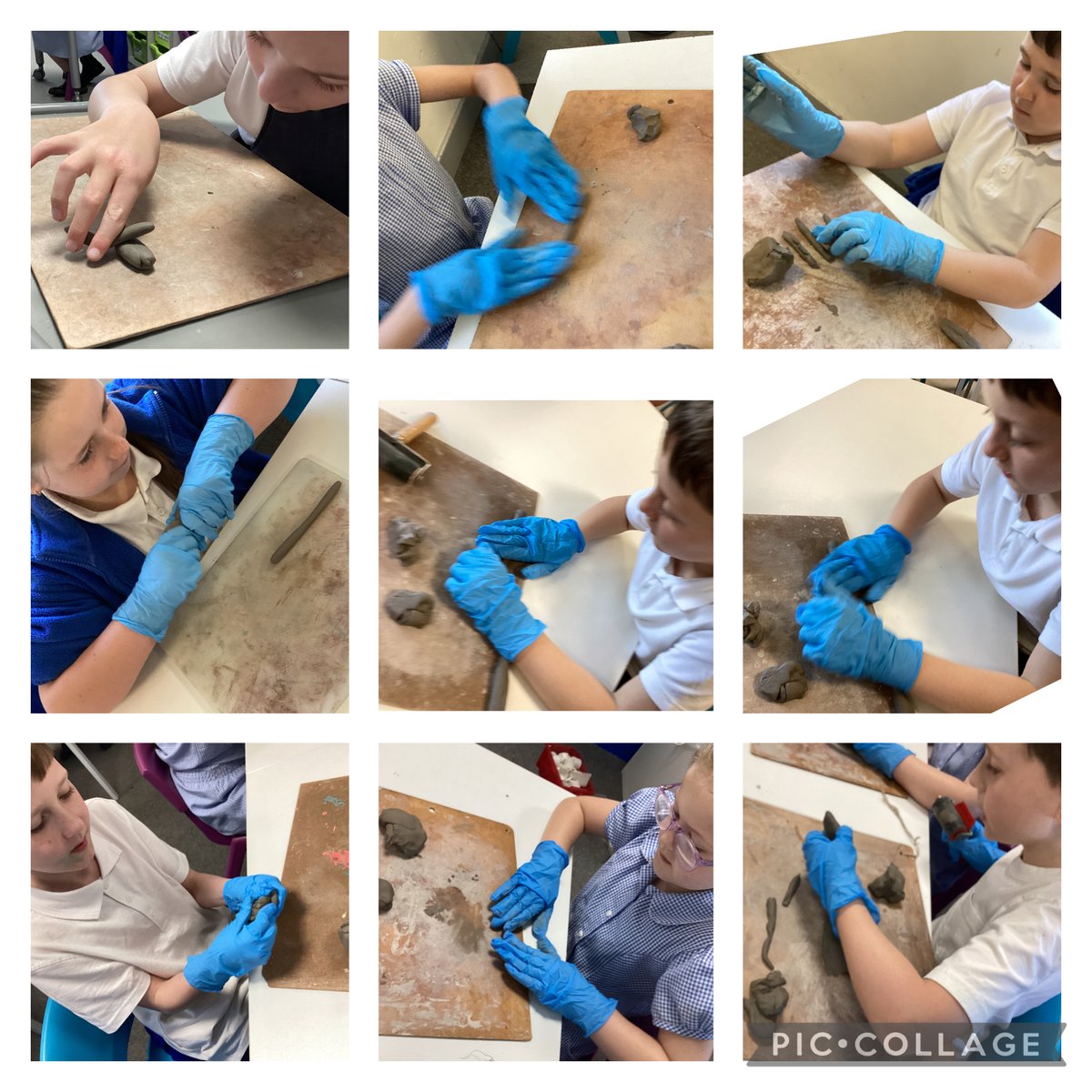 4 Goodall are so focused during art this morning