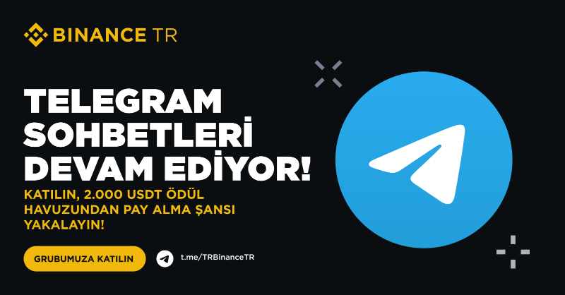 BinanceTR's tweet photo. Yoğun istek üzerine #Binance TR Telegram Sohbetleri devam ediyor! 🎉 

Her Perşembe katılın, hem soru sorun, hem de toplam 2.000 $USDT ödül havuzundan payınızı kapın!

➡️ Katılın: https://t.co/6nc0DNb464

Detaylar blog yazımızda! ⤵️