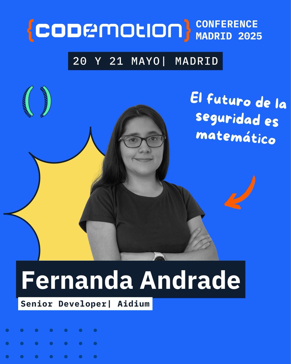 Codemotion Madrid (@codemomadrid) on Twitter photo 🧠 Aprende con los cracks:
🧩 Matemáticas + seguridad con Fernanda Andrade
💥 Bugs imposibles con <a href="/cesalberca/">César Alberca</a>
⚛️ React Server Components con <a href="/javivelasco/">Javi Velasco</a>
📊 Mapas que rinden con <a href="/hhkaos/">Raul Jimenez Ortega</a>
⏳ Menos de 1 mes para #CodemotionMadrid25
🎟️ conferences.codemotion.com/madrid2025/es/… 🧠 Aprende con los cracks:
🧩 Matemáticas + seguridad con Fernanda Andrade
💥 Bugs imposibles con <a href="/cesalberca/">César Alberca</a>
⚛️ React Server Components con <a href="/javivelasco/">Javi Velasco</a>
📊 Mapas que rinden con <a href="/hhkaos/">Raul Jimenez Ortega</a>
⏳ Menos de 1 mes para #CodemotionMadrid25
🎟️ conferences.codemotion.com/madrid2025/es/…
