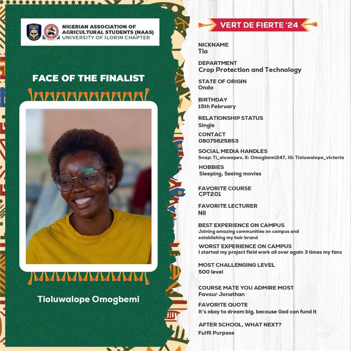 VertDeFierte's tweet photo. “We will be fine eventually”

Faces of finalists 
VDF24 

Sukurat 🥰
Oladimeji 🫡
Tioluwalope 😍 https://t.co/cUlz1J5xw9