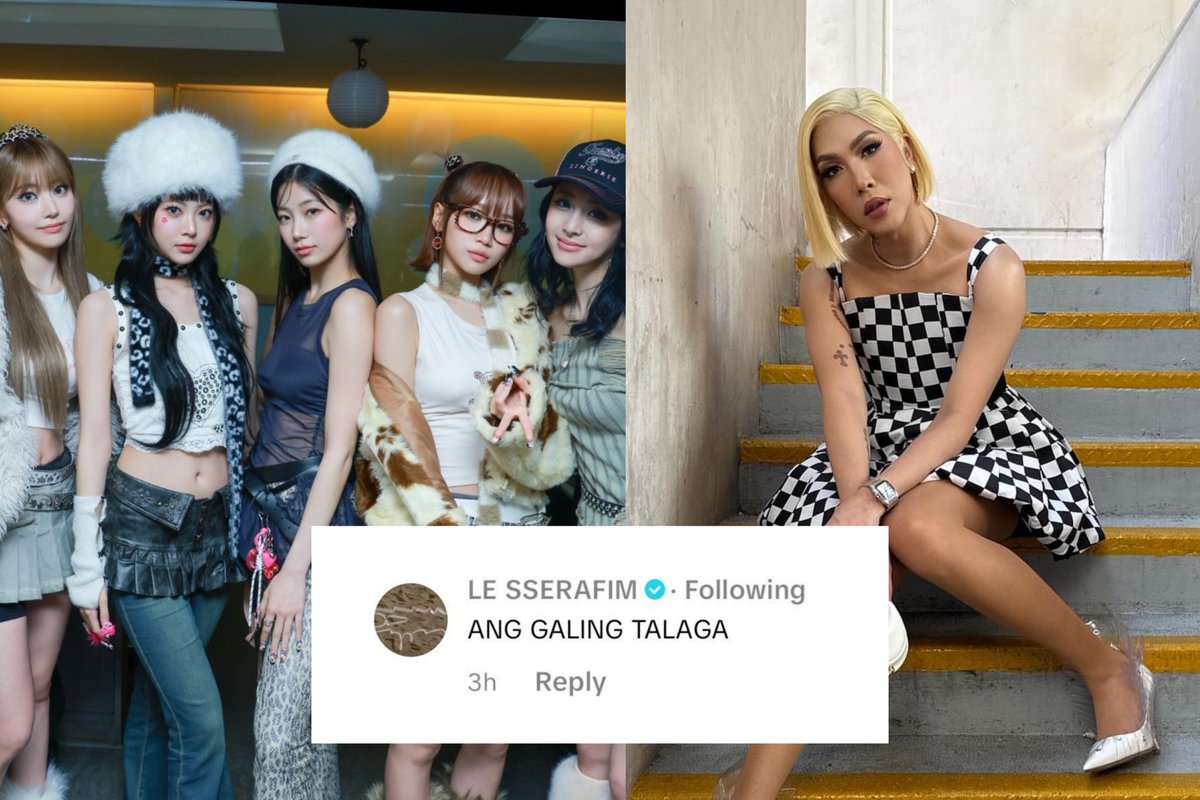 elsserafim's tweet photo. LE SSERAFIM Official TikTok account reposted and left a comment on Vice Ganda's TikTok using the "CRAZY" audio  ⚡🔥 

"ANG GALING TALAGA" (Filipino phrase which translates to "TRULY SO AMAZING") https://t.co/YDg15qreQc