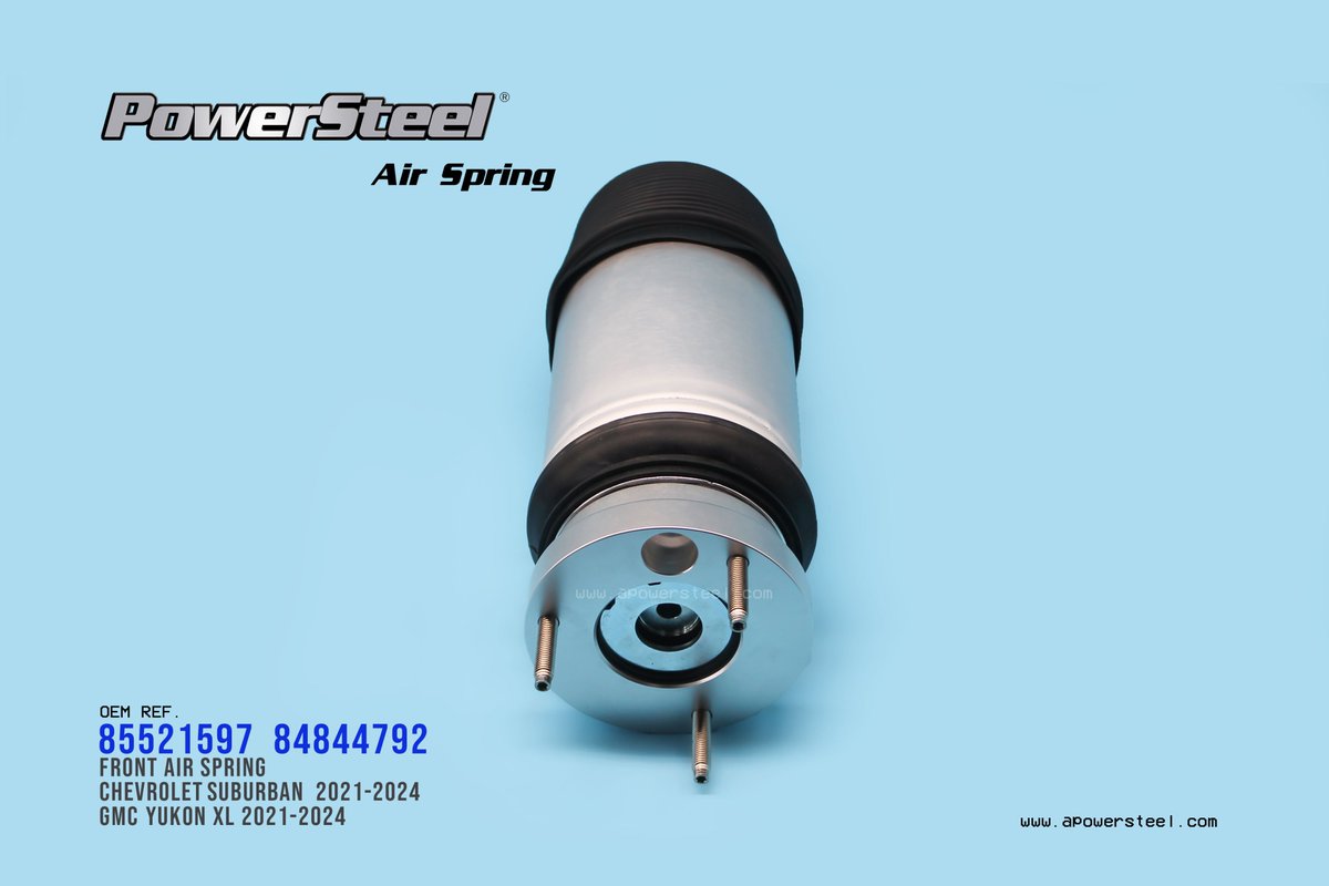 Bessie_321's tweet image. PowerSteel FRONT AIR SPRING For 
CHEVROLET SUBURBAN 2021-2024
GMC YUKON XL 2021-2024

#85521597，#85619254, #85521598, #84741577, #85546609，#84844792，#AIRSPRING 
Email: sales2@apowersteel.com
WhatsApp : +86-13506879293
Business Contact: Mrs. Bessie
#https://www.apowersteel.com