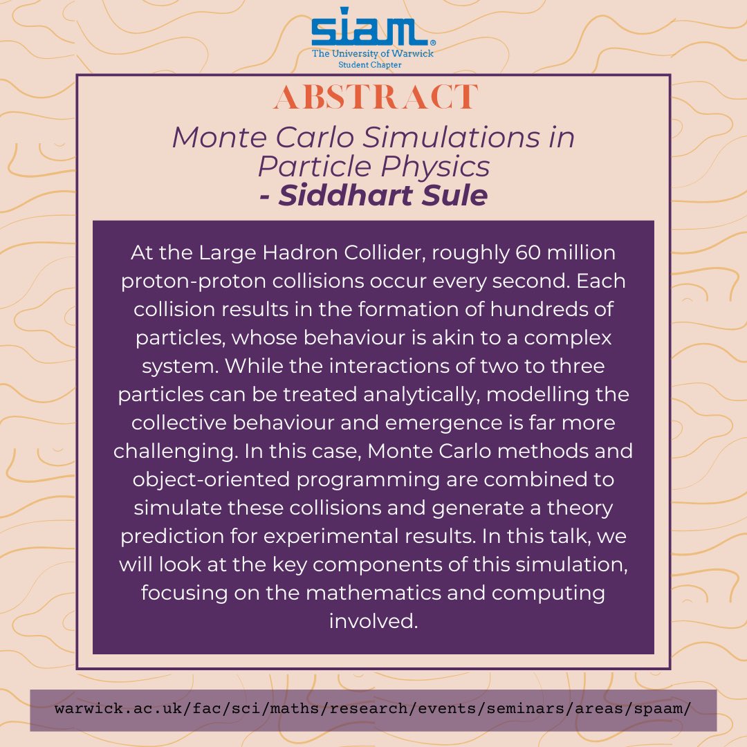 This week, we have Siddhart Sule from the University of Manchester presenting at the SPAAM seminar!
