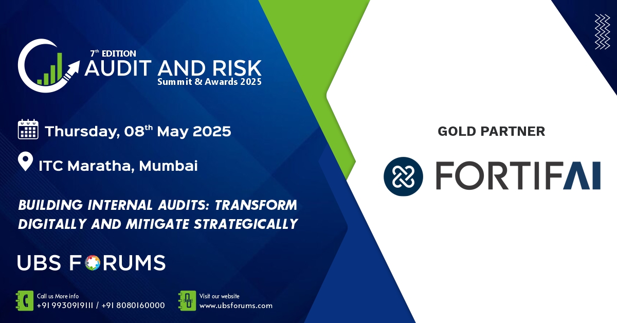 ubsforums's tweet image. Don’t miss the chance to connect with @Fortif_AI our Gold Partner for the highly anticipated &quot;7th Edition Audit and Risk Summit &amp;amp; Awards 2025.”   
📅Date: Tuesday, 08th May   
📍Venue: ITC Maratha, Mumbai 
➡️Register Now: tinyurl.com/4enm5u2v 
#UBSFAAR #AuditManager…