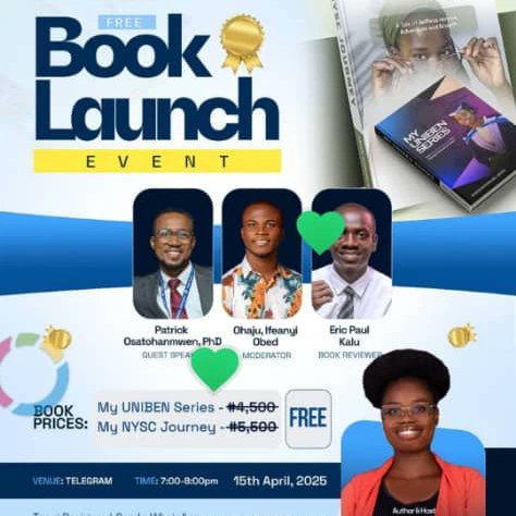 De_Rocketeer's tweet photo. For our book launch event, We were honoured with the presence of @OsatohanmwenPat @iam_ohajuobed &amp; @JesusAmbasaddor

2 weeks after the Launch and over 250 persons have gotten these books.
Get your copies here 👇
https://t.co/q9cAk2CsLN

#booklaunch
#nysc
#corpersdiary https://t.co/jyjyuYSjUF