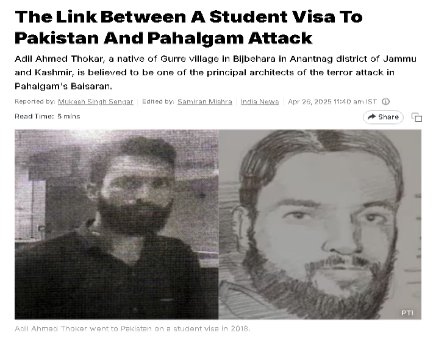 Punjab_panther's tweet image. Pakistan’s ISI behind Pahalgam attack! US intel: Adil Thokar, Kashmiri LeT terrorist, trained in Pakistan 2018, guided Pak terrorists using AK-47s. Digital traces to Karachi safe houses expose Pakistan’s terror network. #ExposePakTerrorState