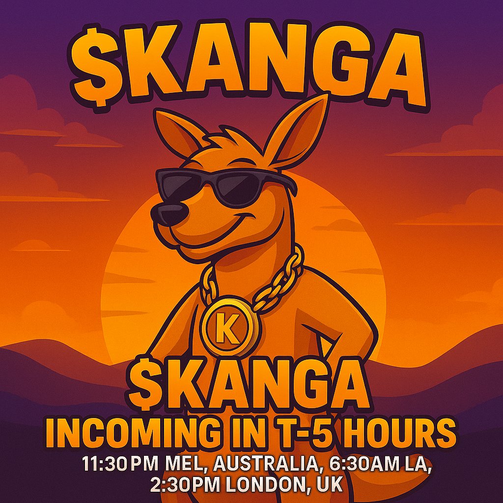 Kanga2moon's tweet photo. ⏳ T-5 HOURS UNTIL LIFTOFF 🚀
The clock is ticking. The hop is coming.
You’ve got 5 hours to lock in, load up, and get ready to leap with $KANGA.
This isn't a trend — it's a takeover.
🦘💰
11:30PM MEL 🇦🇺 | 6:30AM LA 🇺🇸 | 2:30PM LONDON 🇬🇧
#KANGA #CryptoCountdown #Solana #MemeCoin #DegensAssemble