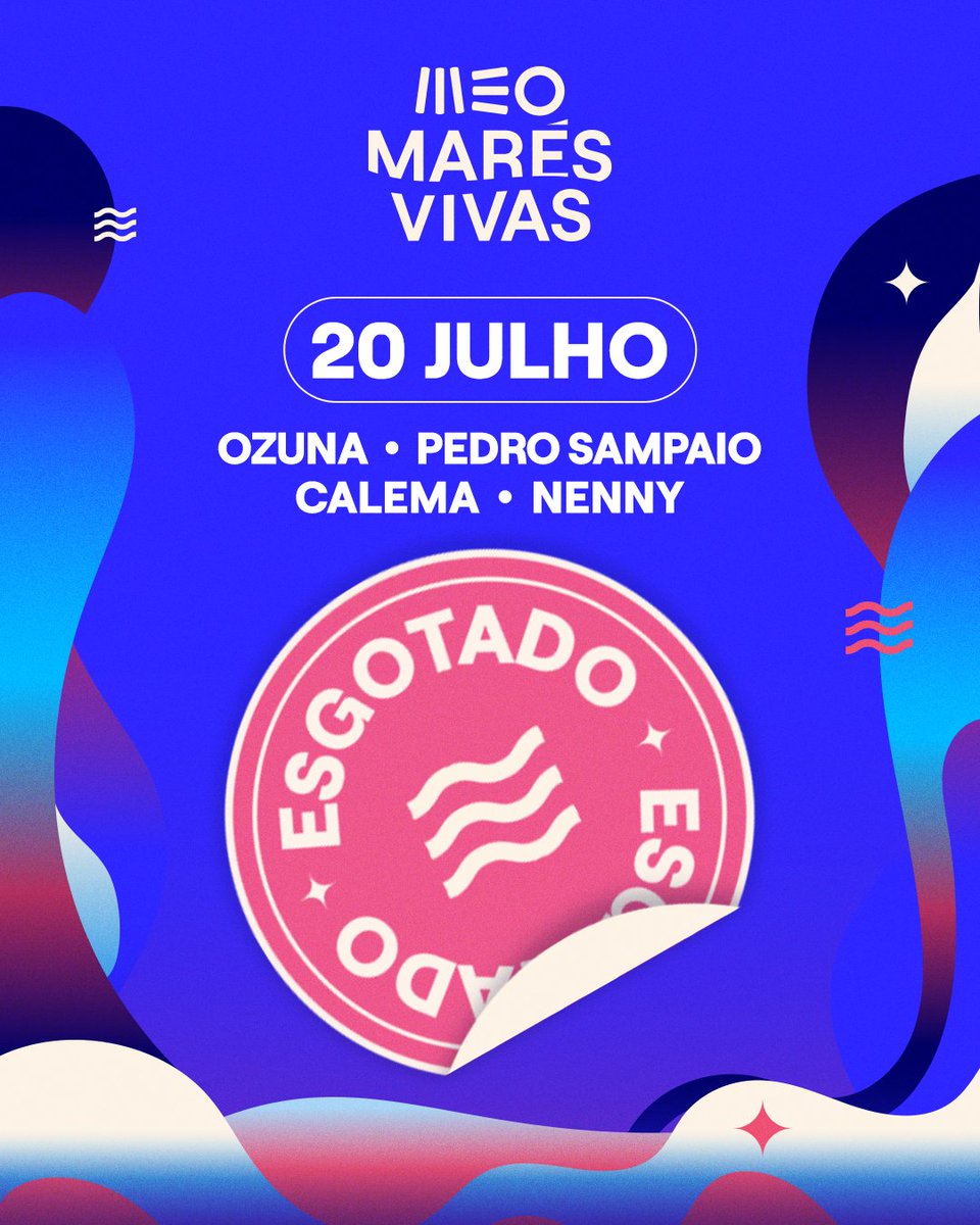 🎉 É OFICIAL: O DIA 20 DE JULHO ESTÁ ESGOTADO! 🎉
 
O último dia do MEO Marés Vivas 2025 promete ser épico e os bilhetes VOARAM — os bilhetes estão a esgotar rapidamente, garante já o teu em.meo.pt/mmv25
 
#MEOMaresVivas #FestivalMEO #MMV25