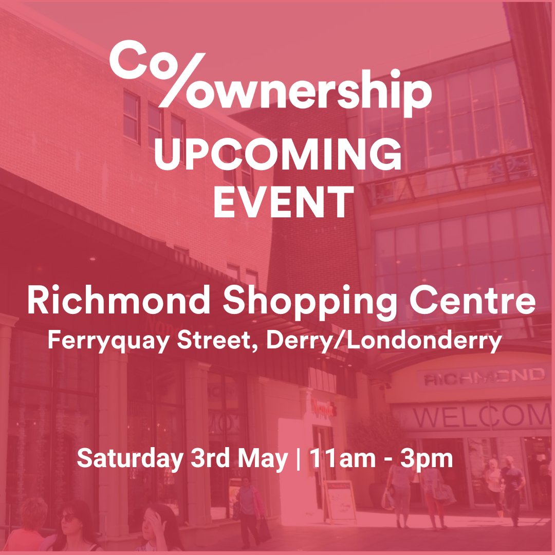 Our team will be at Richmond Shopping Centre on Saturday 3rd May 2025 from 11am-3pm. To see how Co-Ownership could help you become a homeowner come along and speak with a member of the team.

To view all our upcoming events click on the link. bit.ly/3SyDEXp