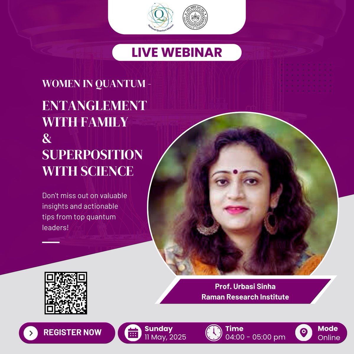 NQM- Mission Coordination Cell, IIT Kanpur (@nqm_mcc) on Twitter photo As we approach World Technology Day and Mother's Day, we honor the women who illuminate science with both intellect and intuition -- building legacies that are as enduring as they are inspiring.
Prof. Urbasi Sinha, a force in quantum technologies, is leading India's efforts in As we approach World Technology Day and Mother's Day, we honor the women who illuminate science with both intellect and intuition -- building legacies that are as enduring as they are inspiring.
Prof. Urbasi Sinha, a force in quantum technologies, is leading India's efforts in