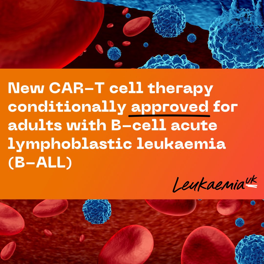 Big breakthrough for adult B-ALL patients in the UK! A new CAR-T cell therapy, Aucatzyl (obecabtagene autoleucel), has been conditionally approved by the MHRA. If approved by NICE, it could significantly improve survival outcomes. 👏

Read more: gov.uk/government/new…