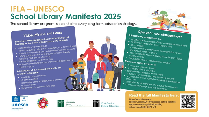 Congratulations on the endorsement of the #IFLA–UNESCO School Library Manifesto at the 13th #IFAP Council Session.
Let’s unite to empower libraries and librarians worldwide in advancing universal access to knowledge and information.
Council decisions: shorturl.at/FHr8a