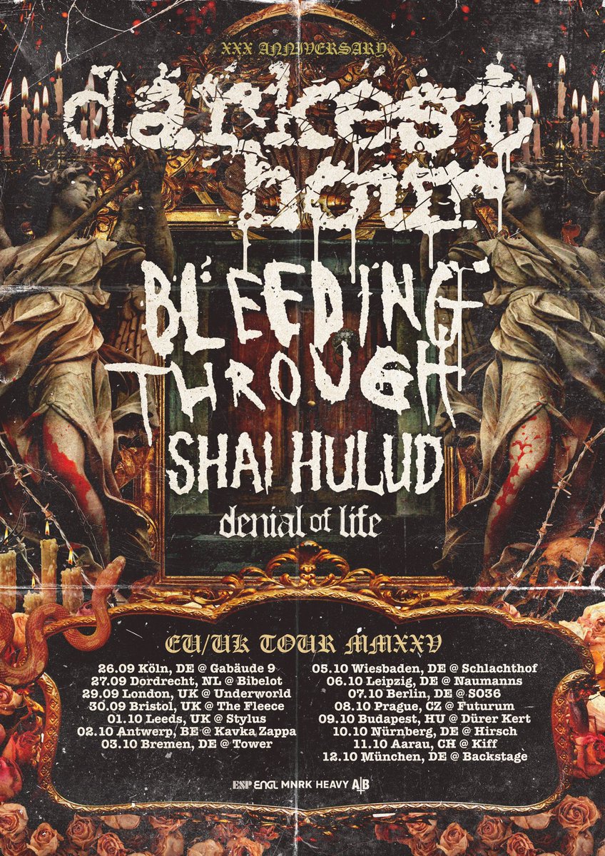 DARKEST HOUR (@darkesthourrock) on Twitter photo JUST ANNOUNCED! EU / UK - this winter with <a href="/bleedingthrough/">bleedingthrough</a> <a href="/shaihulud/">Matt Fox/Shai Hulud</a> & denial of life ! ❤️💥 <a href="/avocadobooking/">Avocado Booking</a> for putting this all together and <a href="/MNRKHeavy/">MNRK Heavy</a> <a href="/ESPGuitarsUSA/">ESP Guitars</a> <a href="/englamps/">Engl Amps</a> for all the support! GET IN THE PIT WITH US! JUST ANNOUNCED! EU / UK - this winter with <a href="/bleedingthrough/">bleedingthrough</a> <a href="/shaihulud/">Matt Fox/Shai Hulud</a> & denial of life ! ❤️💥 <a href="/avocadobooking/">Avocado Booking</a> for putting this all together and <a href="/MNRKHeavy/">MNRK Heavy</a> <a href="/ESPGuitarsUSA/">ESP Guitars</a> <a href="/englamps/">Engl Amps</a> for all the support! GET IN THE PIT WITH US!