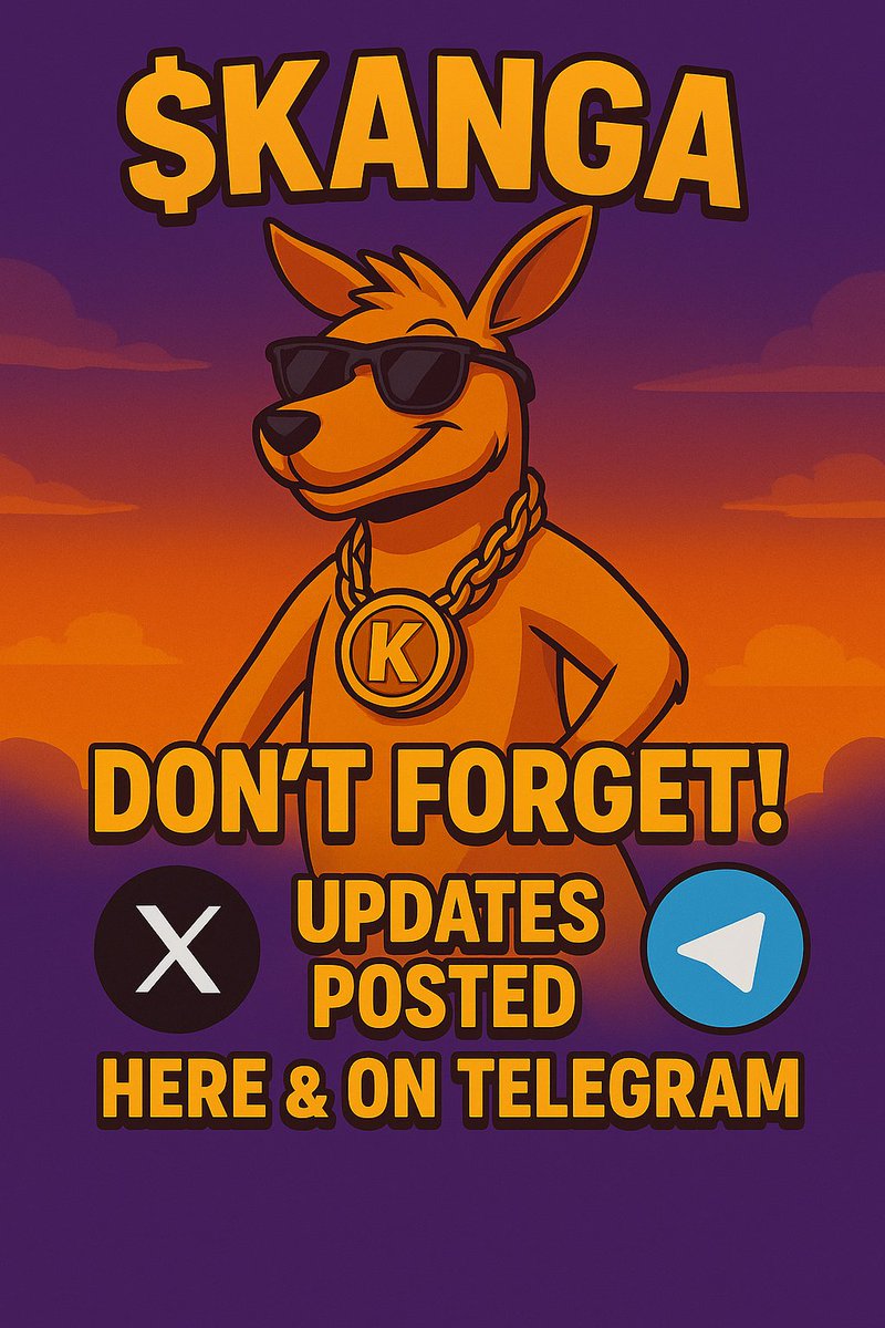 Kanga2moon's tweet photo. 📢 Don’t forget!
All major $KANGA updates drop here and in our Telegram group.
If you’re not in both, you’re missing half the party.
https://t.co/NULkMWQ0r3
🦘 Stay loud, stay early, stay $KANGA.
#KANGA #CryptoUpdates #MemeCoin #TelegramLive https://t.co/b2mqcY4nIF