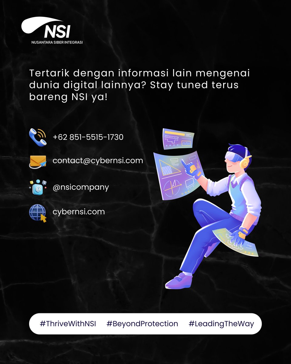 nsicompany's tweet image. 🔐 Butuh Perlindungan Siber?
Hubungi NSI untuk solusi keamanan digital!
📞 +62 851-5515-1730 | contact@cybernsi.com
#ThriveWithNSI #BeyondProtection